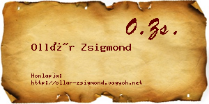 Ollár Zsigmond névjegykártya